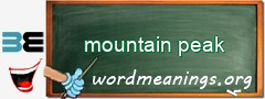 WordMeaning blackboard for mountain peak